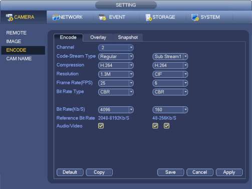 Recorder Bitrate Configuration