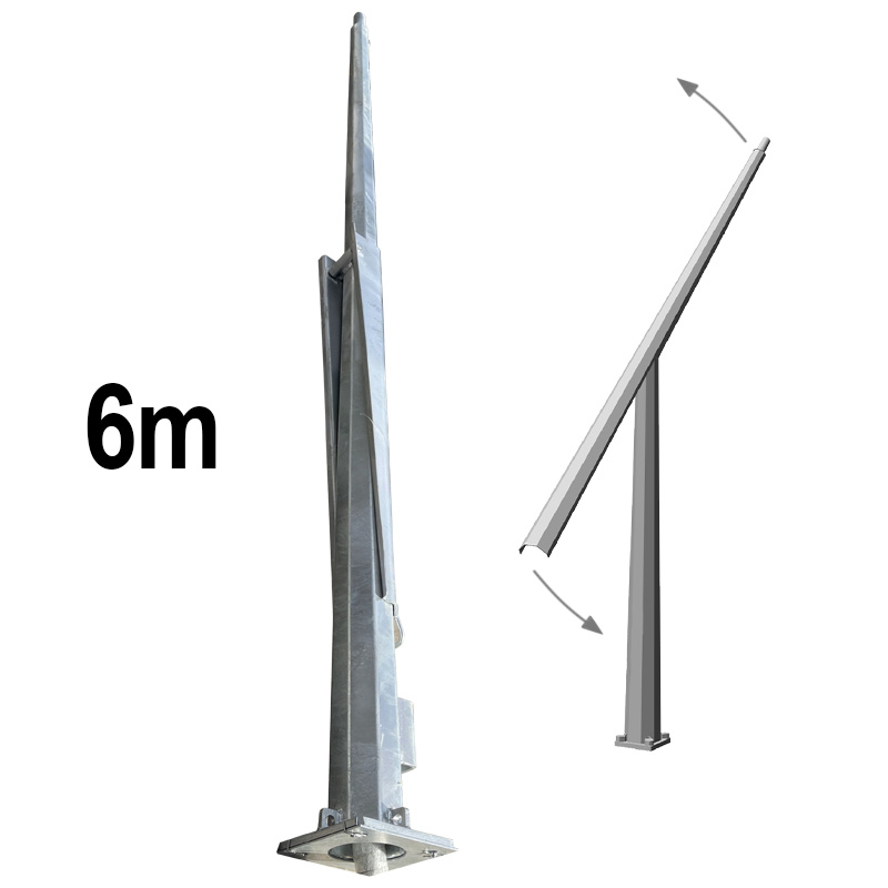 SLR-POL6-2: 6.0m Octagonal Hinged Light Pole | RhinoCo Technology